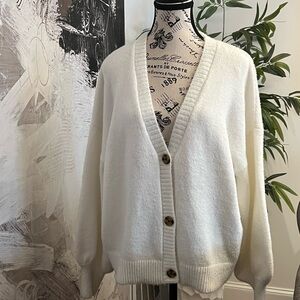 Joie Cream Button-Up Cardigan